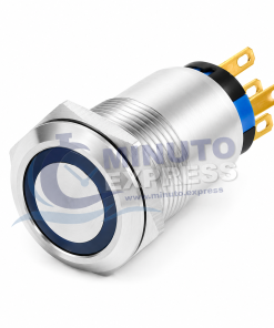 Alternative view of Botón acero led azul 19mm máquina Vending